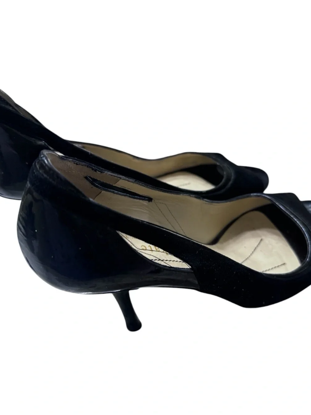 kate spade Black Peep-Toe Kitten Heels
